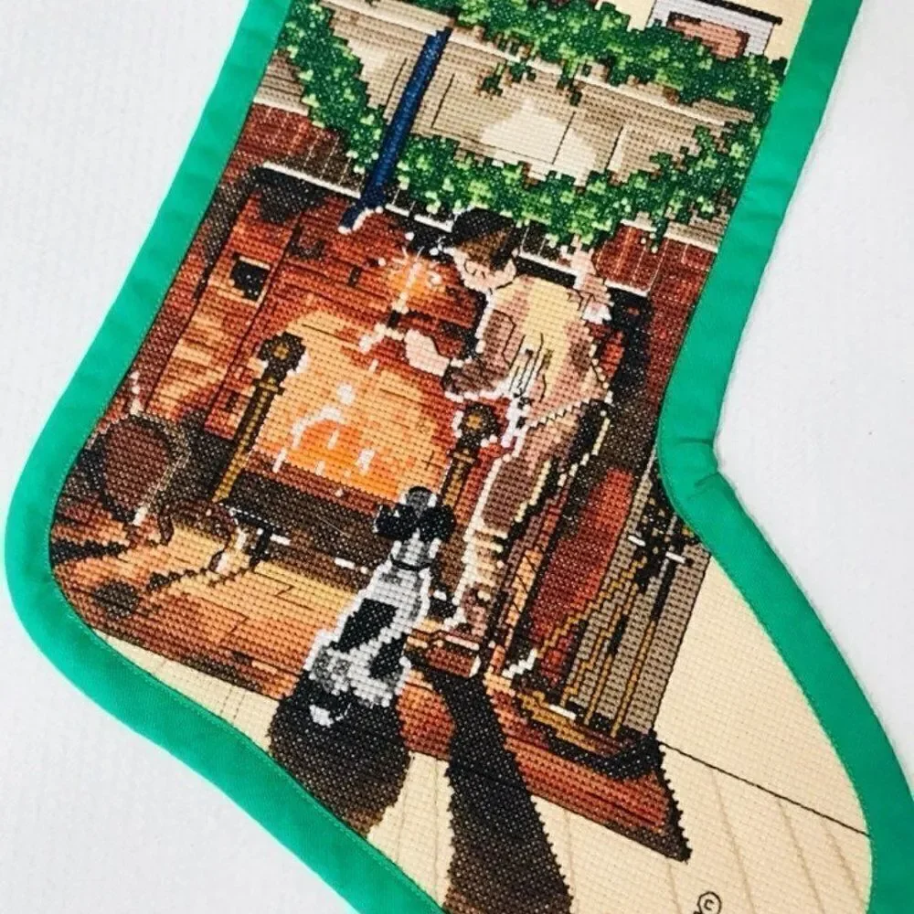 Christmas Stocking Norman Rockwell Cross stitch